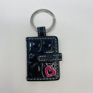 Coach Photo Picture Book Black Pink Heart Keyring Bag Charm Replacement Hang Tag